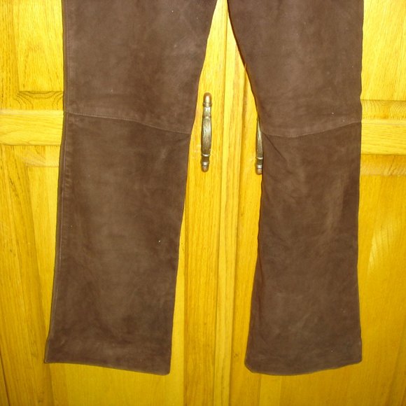 WOMEN'S ST JOHN SPORT by MARIE GRAY LEATHER PANTS CHOCOLATE BROWN SIZE 2 - Picture 8 of 9